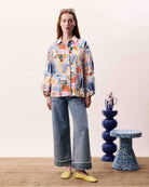 FRNCH Topaze shirt in multi colour full front view