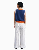 FRNCH Torquay Vest in Navy model back view