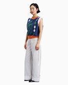 FRNCH Torquay Vest in Navy model side view