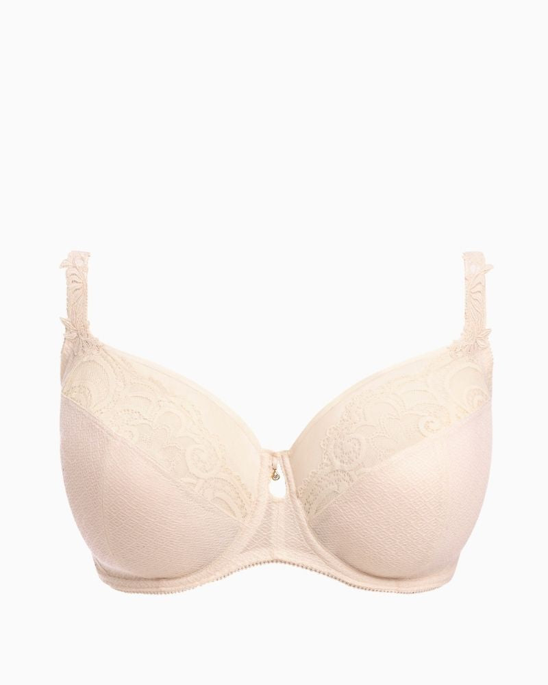 Fantasie Cerys Side Support Bra in Cream Pink with delicate lace and guipure embroidery