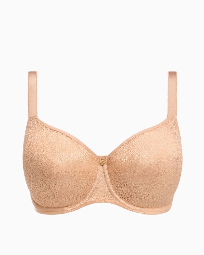 Natural beige Fantasie Demure moulded bra with smooth flat lace finish