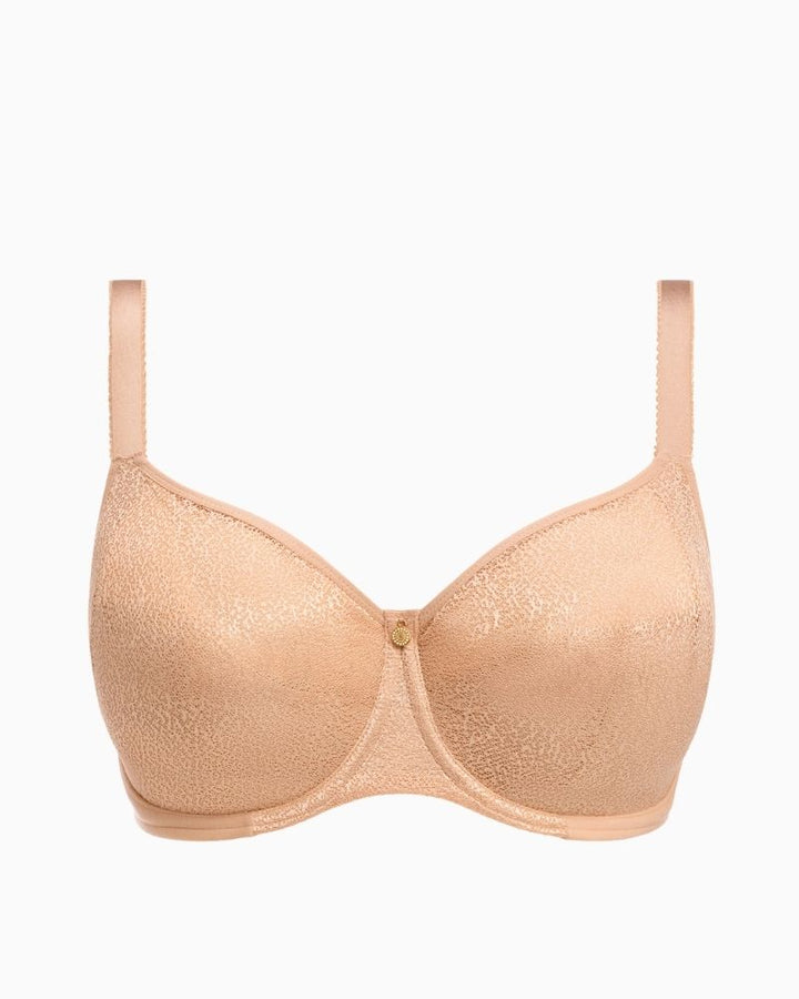 Natural beige Fantasie Demure moulded bra with smooth flat lace finish