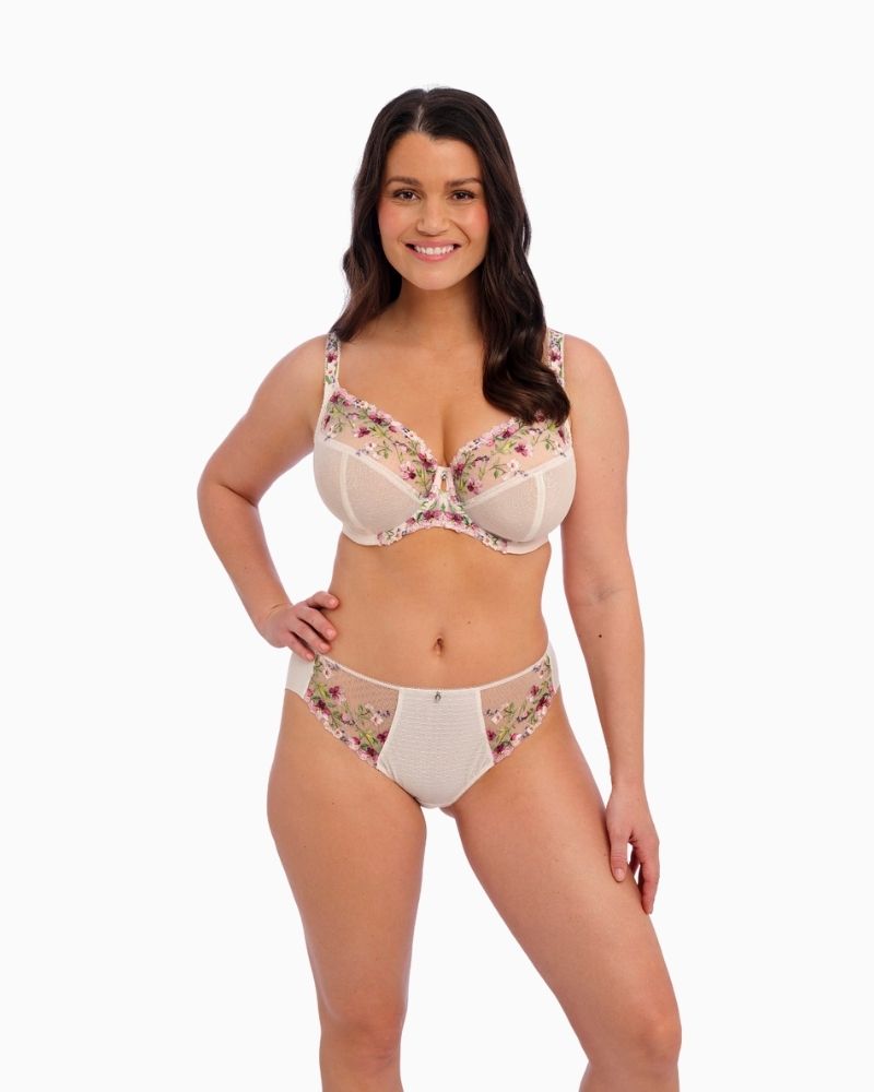 Fantasie Marie Delicacy Brief in soft pink with floral embroidery and centre gem