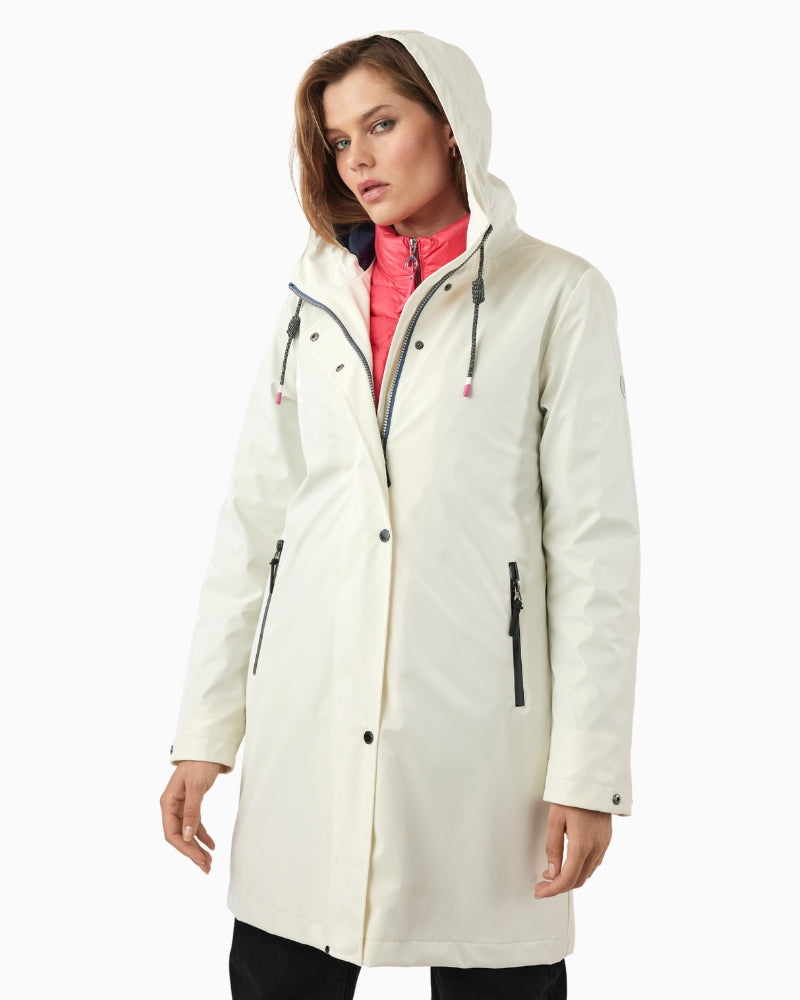 Frandsen Rain Jacket in off white front view