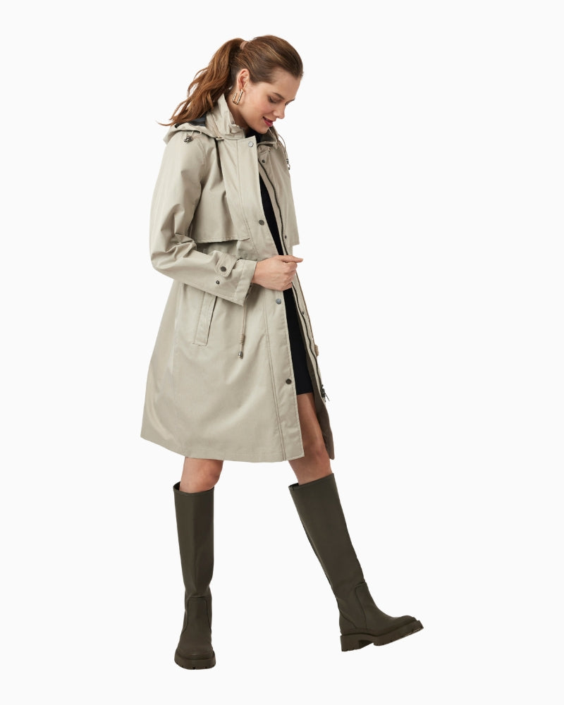 Frandsen beige raincoat cuff and sleeve detail