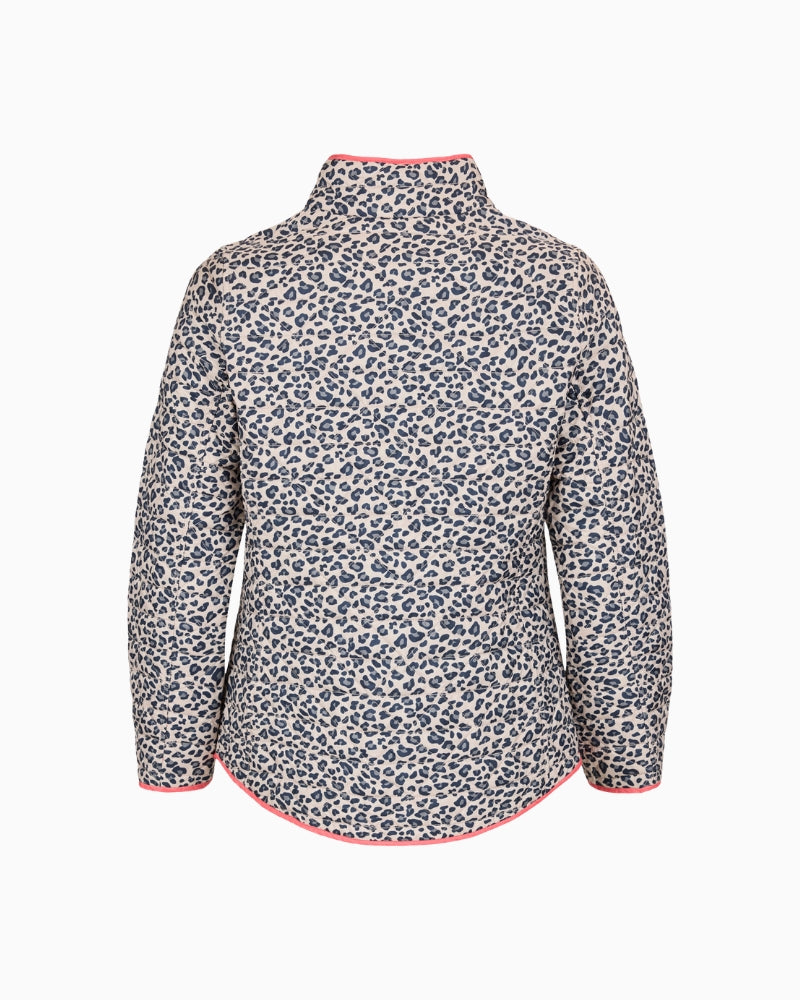 Frandsen reversible jacket pink multi leopard print back view