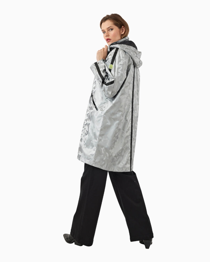 Frandsen silver raincoat hood detail