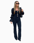 WR.UP® flared leg trousers in black for work or evening wear