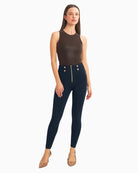 Freddy WR.UP® trousers in midnight navy with gold military buttons