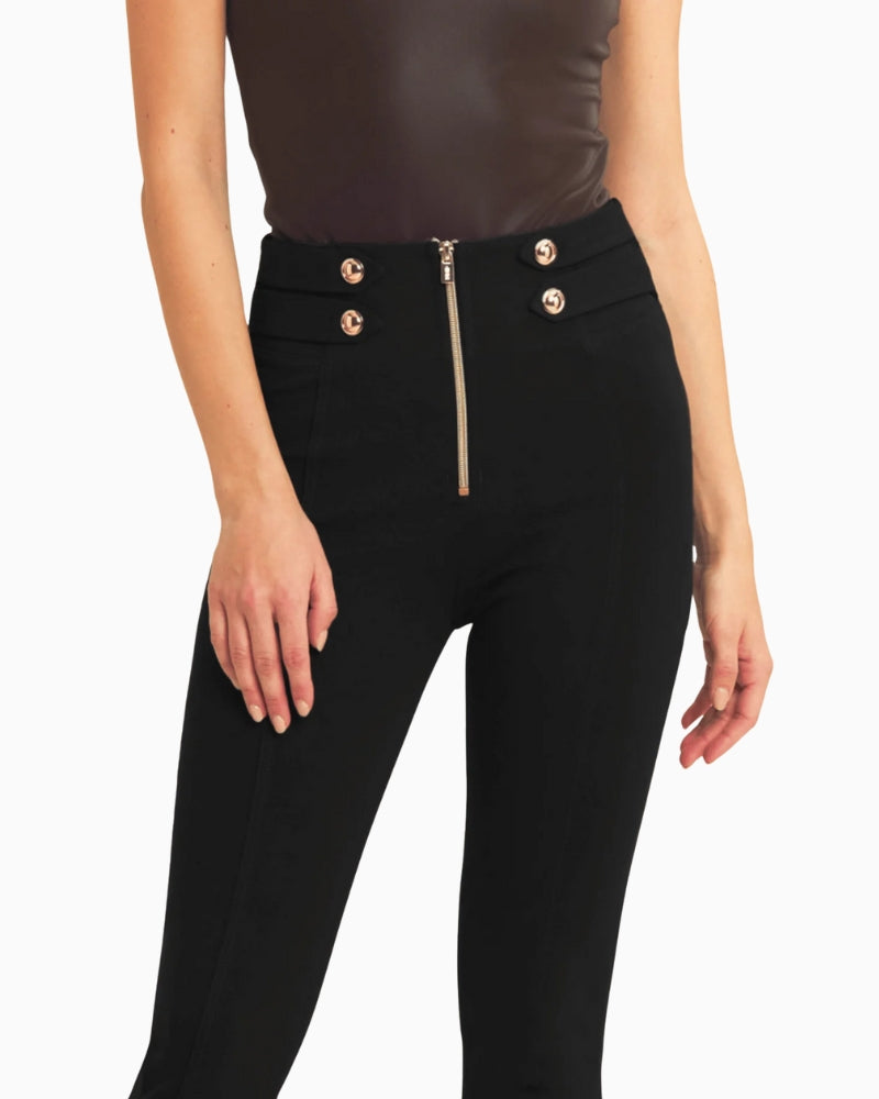 Freddy - Military Button Detail Pants  close up view