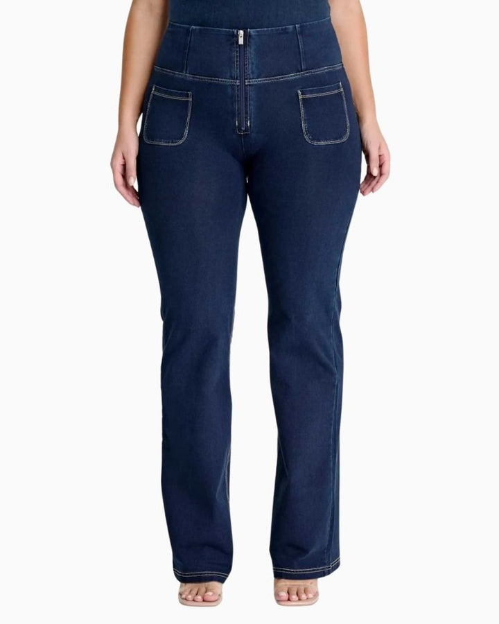 Freddy dark blue high-waisted flare jeans with WR.UP® sculpting technology