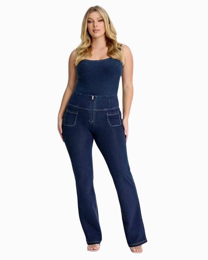 Freddy dark blue high-waisted flare jeans with WR.UP® sculpting technology