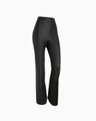 Freddy High Rise Leather Look Flare Trousers in black side view