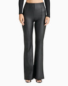 Freddy WRUP Faux Leather Super Flare in Black front view