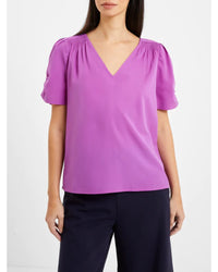 French Connection - CREPE LIGHT V NECK TOP