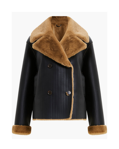 French Connection - Cerys PU Faux Fur Jacket 