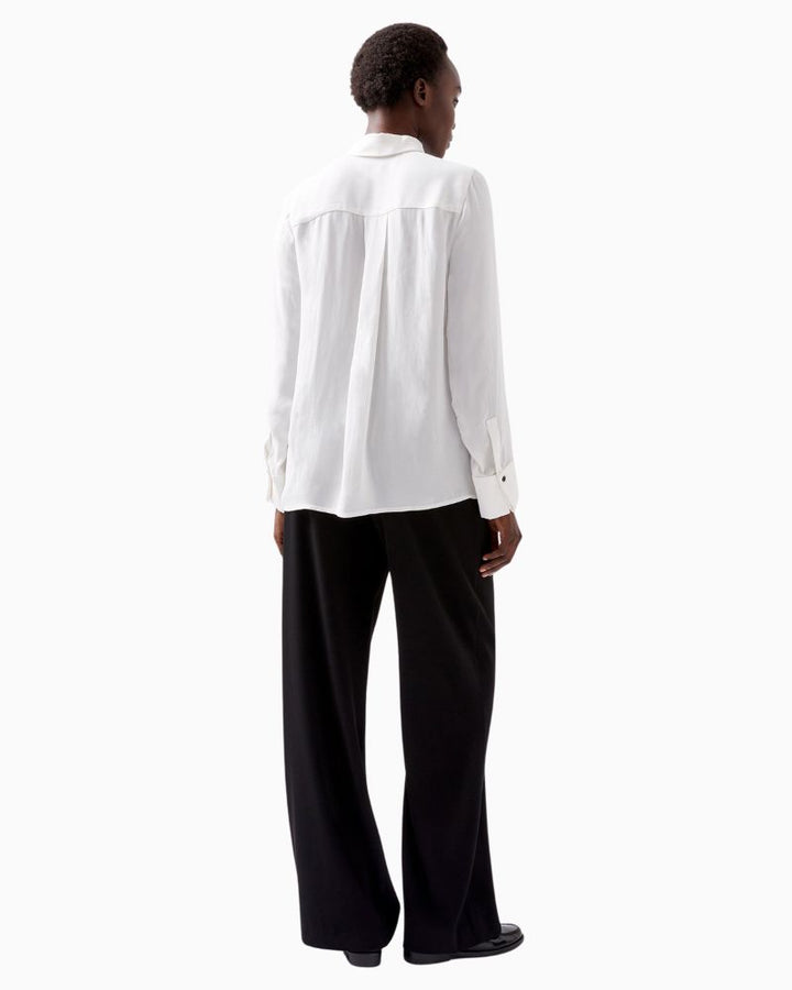 French Connection - Chiara Drape Contrast Long Sleeve Shirt