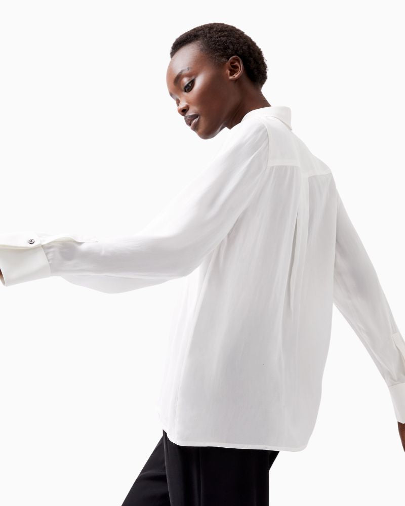 French Connection - Chiara Drape Contrast Long Sleeve Shirt