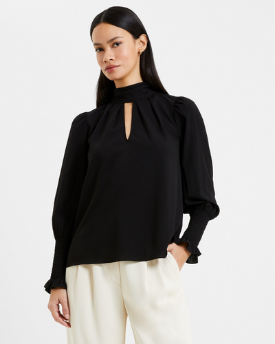French Connection - Crepe Light Keyhole Top 
