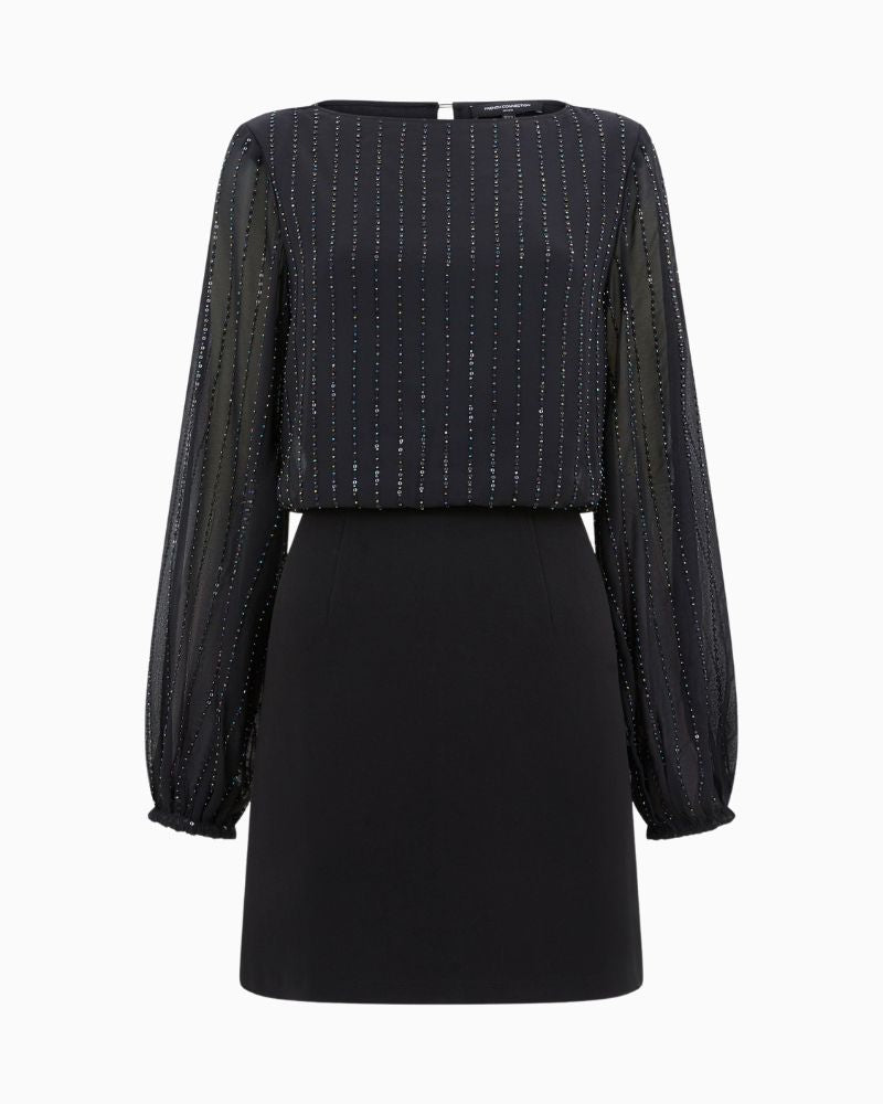 French Connection - Effy Sequin Slash Neck Dress