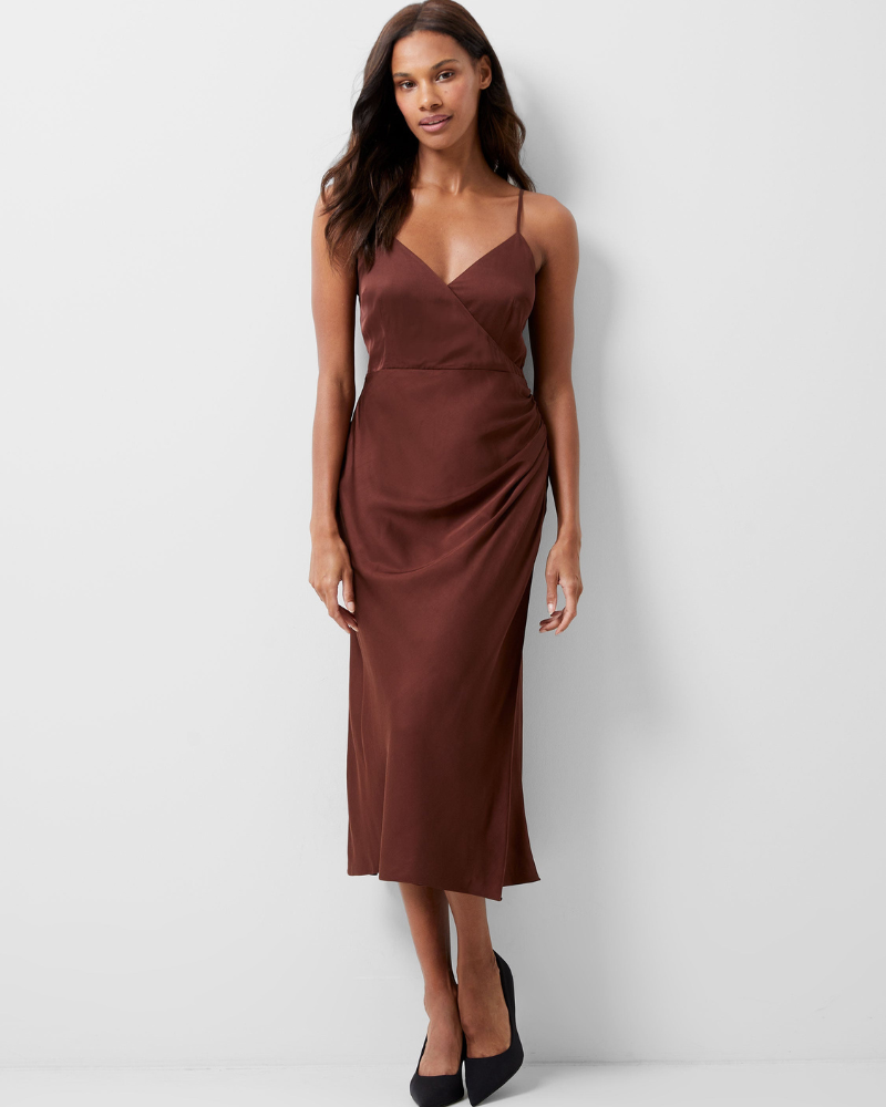 French Connection - Ennis Eco Satin Slip Midi Dress 