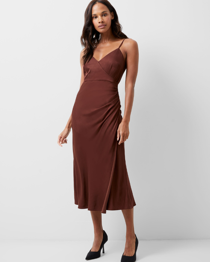 French Connection - Ennis Eco Satin Slip Midi Dress 