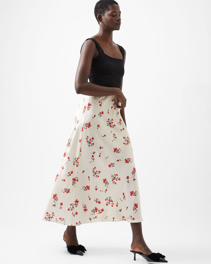 French Connection - Floramour Ennis Satin Long Skirt