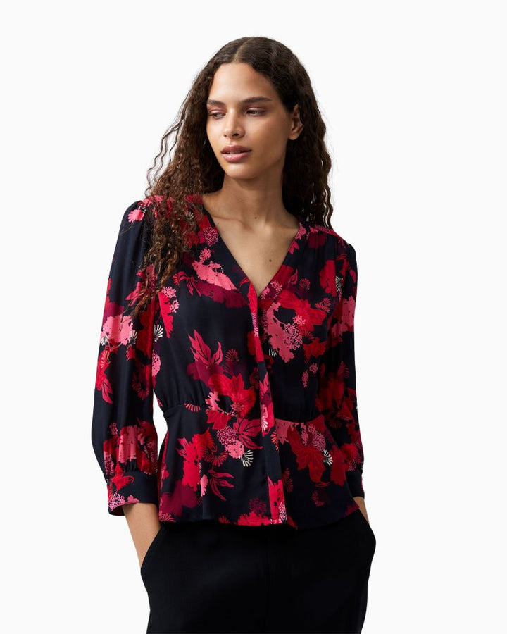 French Connection - Foliage Chiara Balloon Sleeve Top 