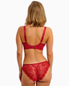 Back view of Freya cherry lace brief showing scalloped lace and no VPL finish