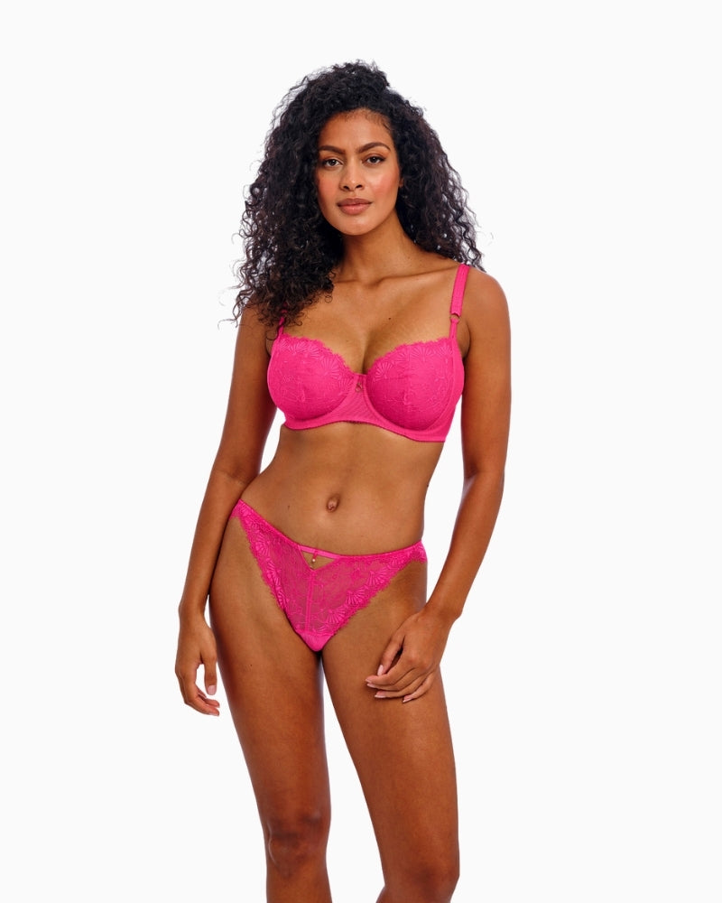 Freya Fascinate hot pink brief styled with matching bra