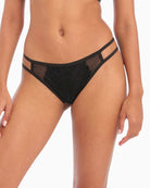 Freya Temptress Brazilian Thong in black color fabric view