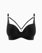 Freya Temptress Moulded Plunge Bra in black lace detail
