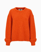 Frnch Sapporo Jumper in Orange turned ribbed cuff detail