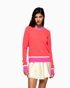 From Future two-tone cashmere sweater in coral with contrasting ribbed edges