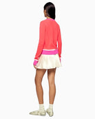 Back view of From Future cashmere sweater in coral with contrast detailing