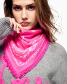 From Future pink cashmere bandana scarf in soft cosmic pink shade