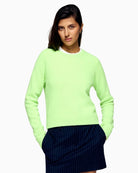 From Future Candy Green cashmere jumper with crew neck and slim fit design