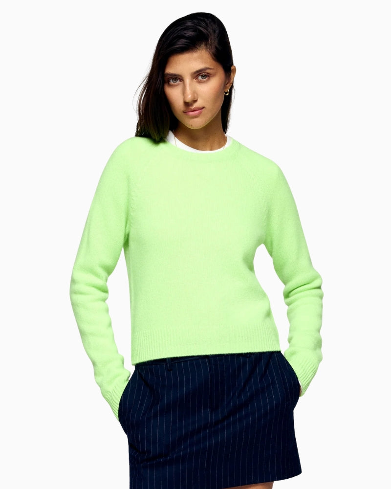 From Future Candy Green cashmere jumper with crew neck and slim fit design