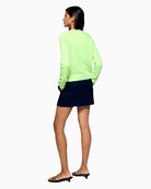 Back view of From Future cashmere jumper in Candy Green with ribbed hem