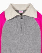 From Future grey cashmere sweater with contrast zip and long sleeves