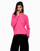 From Future Solar Pink cashmere crewneck sweater with slim fit