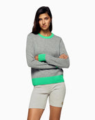 From Future grey cashmere sweater styled with shorts