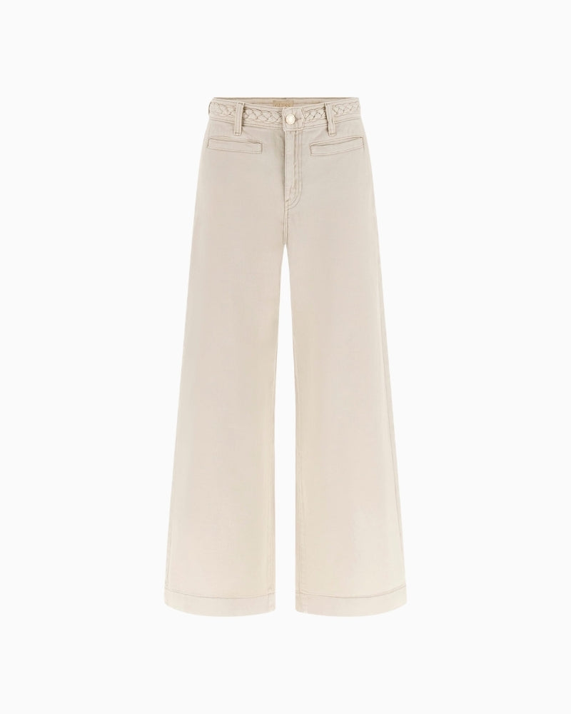 GUESS Braided Cropped Wide-Leg Pants in Lovers Beach flat front view