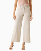 GUESS Braided Cropped Wide-Leg Pants in Lovers Beach front view