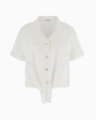 GUESS Eyelets Shirt in white front view flat