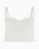 GUESS Eyelets Top in White flat front view