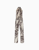 GUESS Halter Neck Jumpsuit in zebra print front view