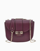 GUESS Jane shoulder bag in wine with logo hardware