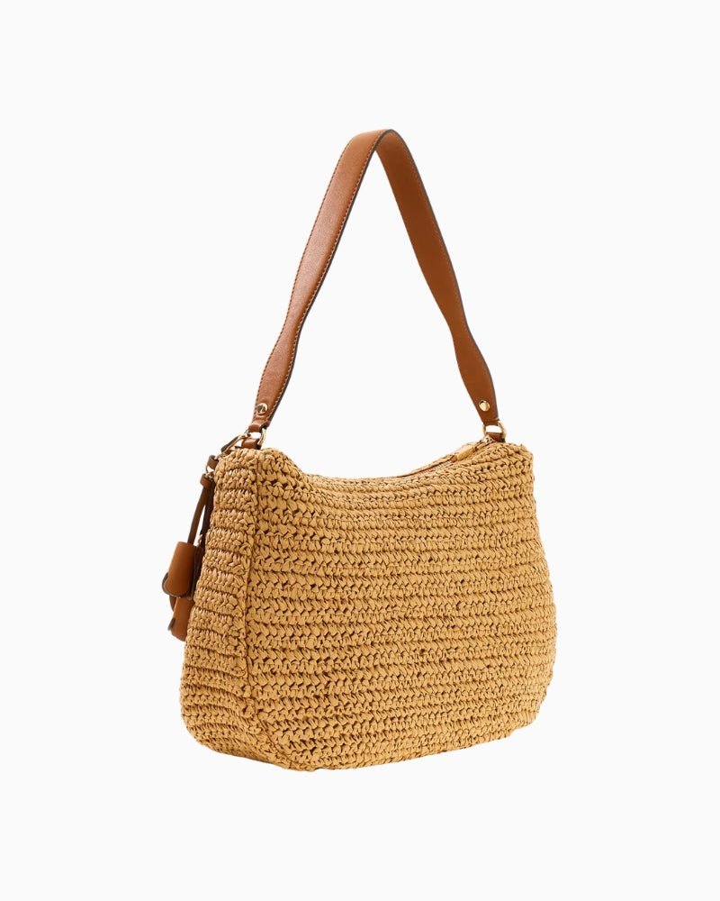 GUESS Ofelia Hobo Shoulder Bag in Natural back view