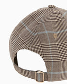GUESS Wales Hat in checkered pattern back close up view with adjustable buckle